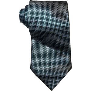 Villa Bolgheri Designer Geometric Necktie Tie 100% Silk Blue Made in Italy